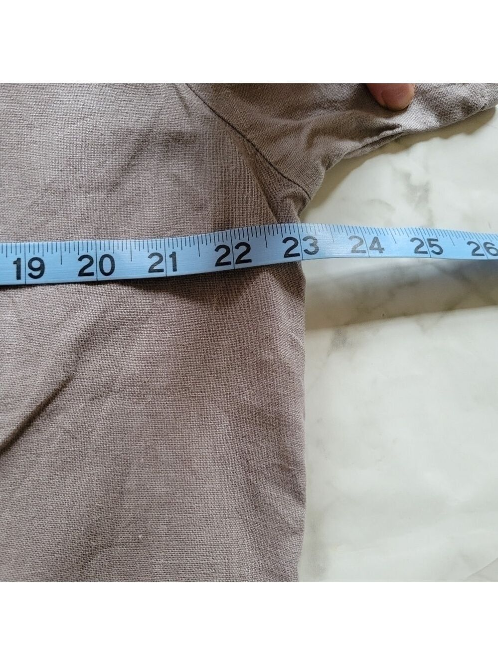 Match Point Round Neck Linen Scoop Neck Top Tee - Picture 4 of 8